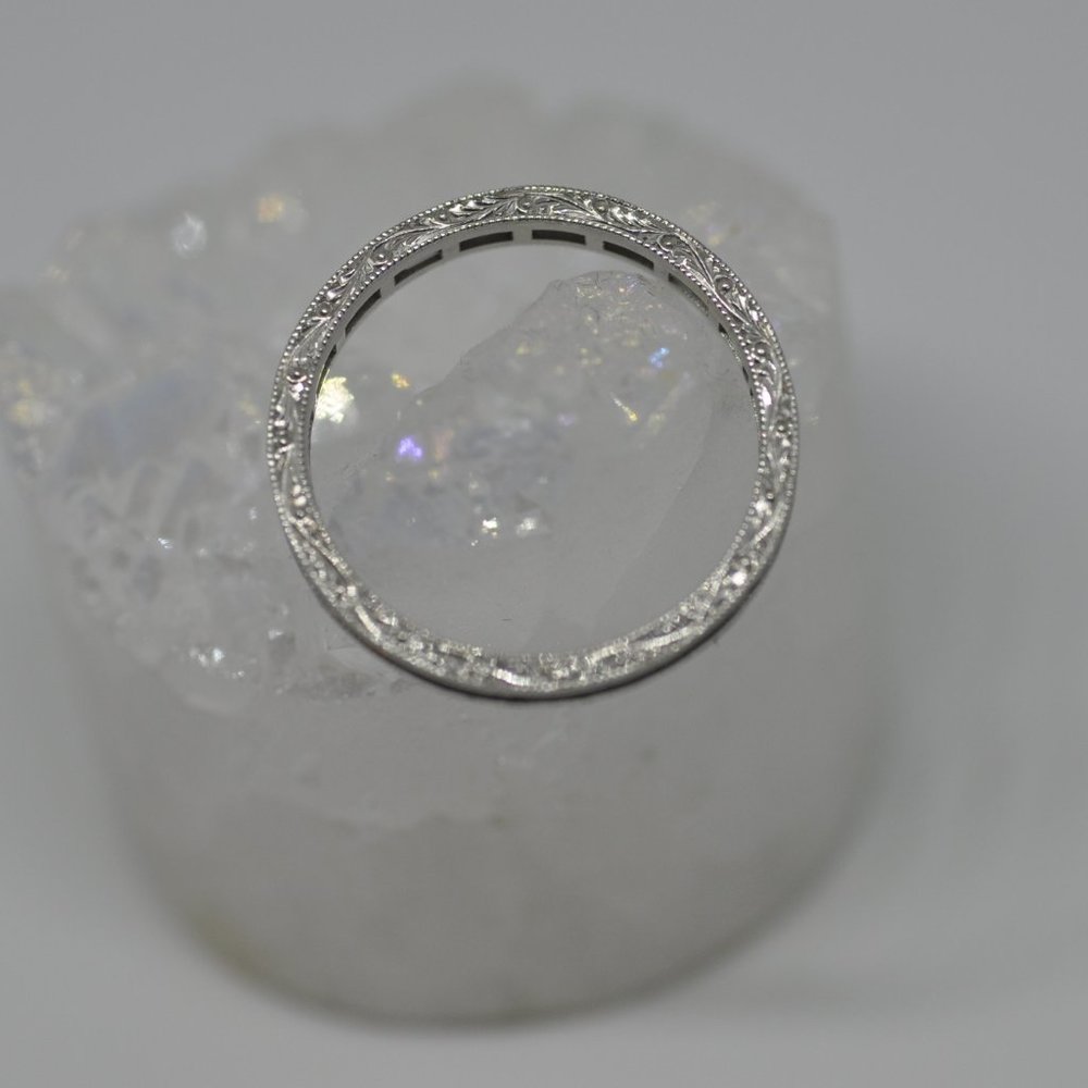 David Klass Engraved 1.04Ct Solid Platinum Baguett - Picture 12 of 12